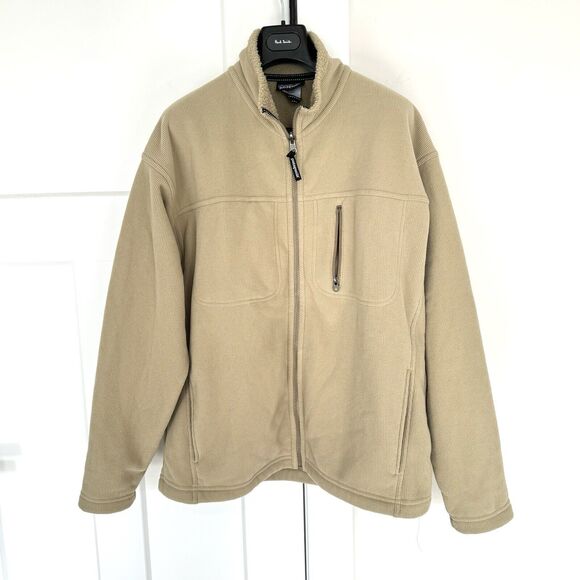 Patagonia Synchilla Tan Fleece Lined Ribbed Polyester Full Zip Jacket Mens XL - Picture 1 of 7